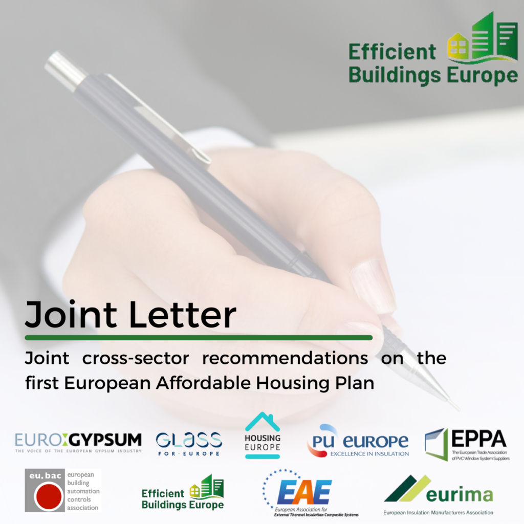 Joint cross-sector  recommendations on the first  European Affordable Housing Plan