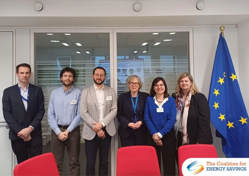 Rémi Collombet with members of the Coalition for Energy Savings and Yvon Slingenberg of DG CLIMA