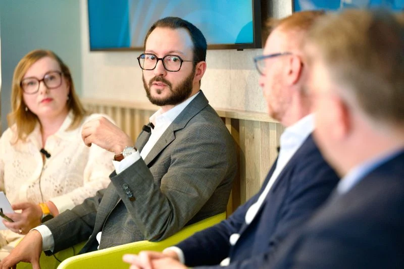 Rémi Collombet, Secretary General of Efficient Buildings Europe, speaking on a panel at the German Insurance Association (GDV)